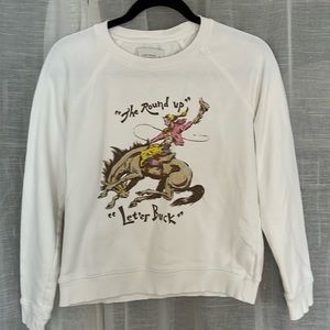 White Western themed sweatshirt- Lucky Brand